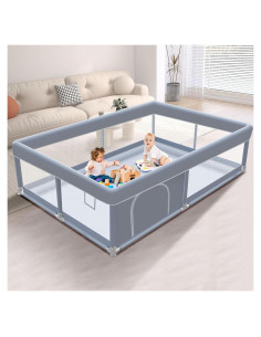 Cerca de Juego para Bebés Xvishx 165x127cm Gris Seguro