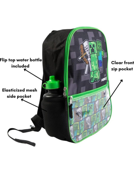 Conjunto Mochila Minecraft 5 Piezas 40.6 cm Unisex Conjunto Mochila Minecraft 5 Piezas 40.6 cm Unisex