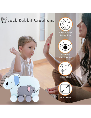 Juguete de Empuje Elefante Grande y Pequeño Jack Rabbit 21.6cm