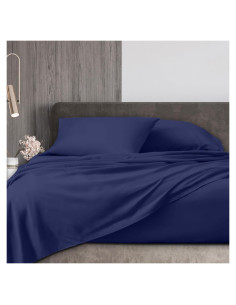 Juego de Sábanas 4 Piezas DrSleeep Rey Viscosa Bambú Gris Claro