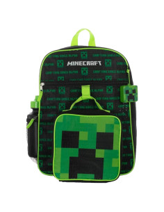 Conjunto de mochila 5 piezas BIOWORLD Minecraft Creeper verde