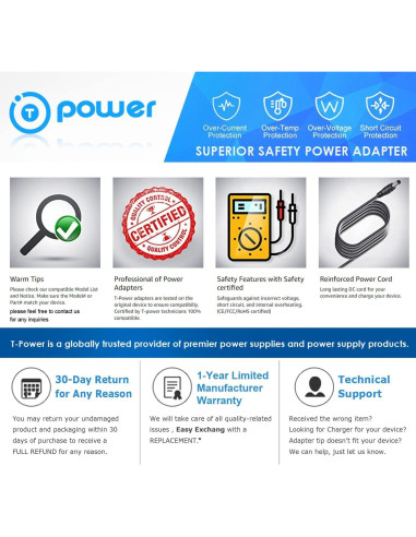 Cargador T-Power USB 5V 3A para Altavoces Ultimate Ears