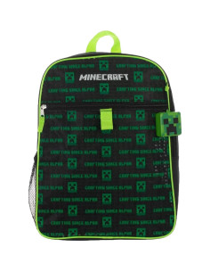 Conjunto de mochila 5 piezas BIOWORLD Minecraft Creeper verde 2