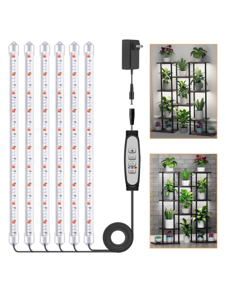 Tiras de luz de crecimiento SDOVUERC 6 barras con temporizador Tiras de luz de crecimiento SDOVUERC 6 barras con temporizador