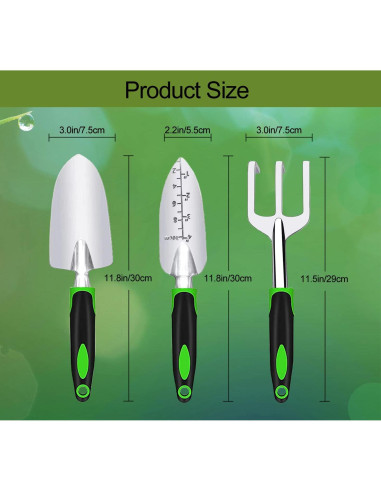 Juego de Herramientas de Jardín YEATOUNG 3 Piezas Ergonómico