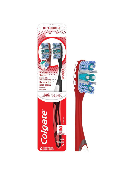 Cepillo de Dientes Colgate 360 Avanzado Blanqueador 2 Piezas Cepillo de Dientes Colgate 360 Avanzado Blanqueador 2 Piezas