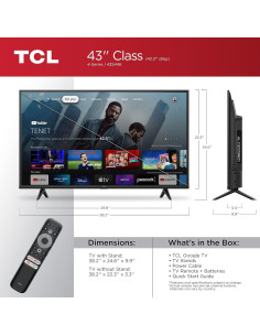 TCL 43" 4K UHD HDR Smart TV Google - Modelo 43S446 2022 2