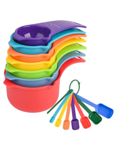 Juego de Tazas y Cucharas Medidoras Zoyizi 15 Piezas Plástico