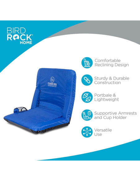 Silla Reclinable de Estadio Stadium Boss Acolchada Azul - 6 Posiciones Silla Reclinable de Estadio Stadium Boss Acolchada Azul - 6 Posiciones