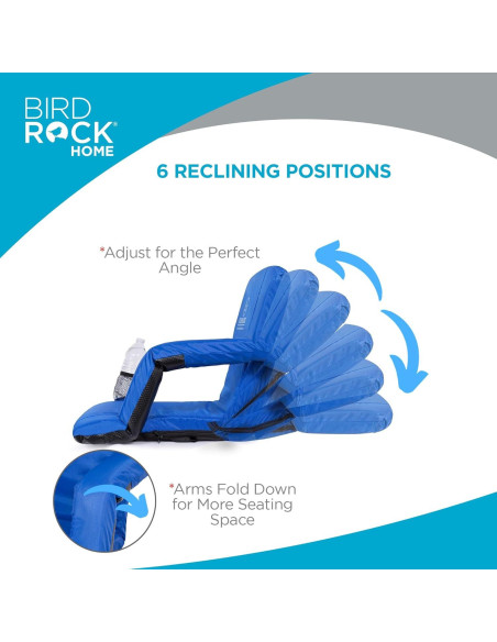 Silla Reclinable de Estadio Stadium Boss Acolchada Azul - 6 Posiciones Silla Reclinable de Estadio Stadium Boss Acolchada Azul - 6 Posiciones
