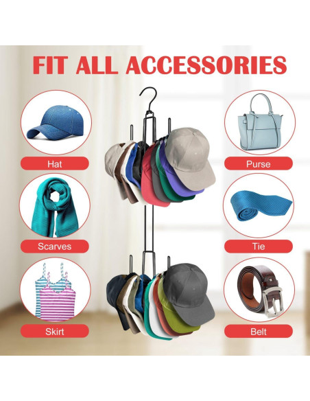 Organizador de Sombreros Plegable Homivale, Soporta 40 Gorras Organizador de Sombreros Plegable Homivale, Soporta 40 Gorras