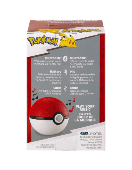 Altavoz Bluetooth eKids Pokeball Portátil 10h Batería USB-C Altavoz Bluetooth eKids Pokeball Portátil 10h Batería USB-C