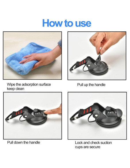 Ventosas de Alta Resistencia Pioleackflew 4 Pcs 10 kg para Camping Ventosas de Alta Resistencia Pioleackflew 4 Pcs 10 kg para Camping