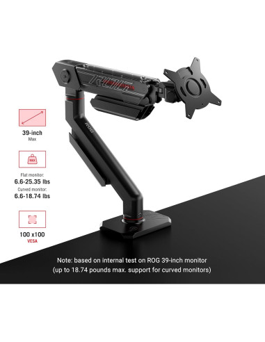 Soporte de Monitor Ergonómico ASUS ROG AAS01 - Ajustable 99 cm
