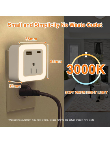 Luz Nocturna Enchufable JackonLux ECL02-2PK 3000K LED