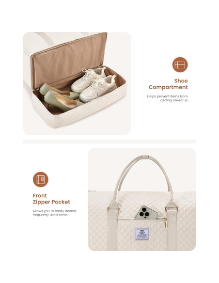 Bolsa de Ropa LOVEVOOK 53L para Mujeres Beige 2 en 1 Bolsa de Ropa LOVEVOOK 53L para Mujeres Beige 2 en 1