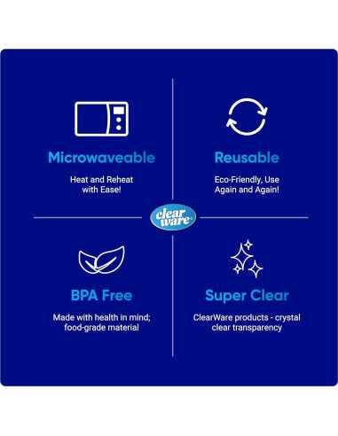 Bolsas de Congelador Reutilizables CLEARWARE - 100 Unidades, 1 Galón, Cierre Doble Cremallera, A Prueba de Microondas