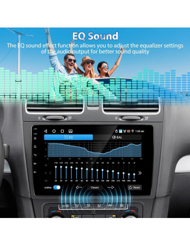 Estéreo de Coche Motorsi Doble Din 9" Bluetooth GPS CarPlay