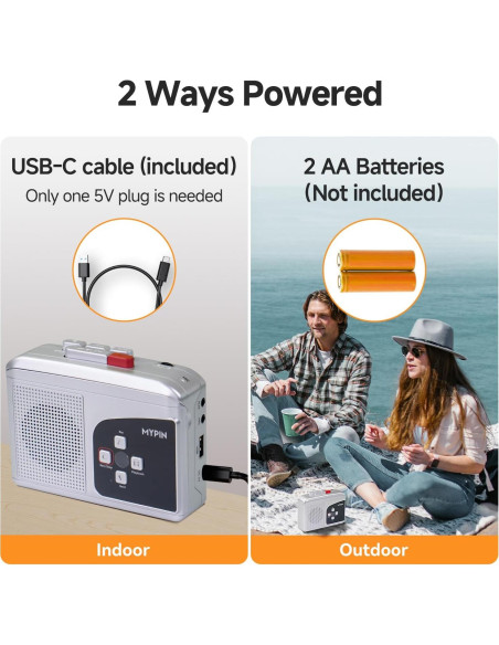 Grabadora de Cinta Estéreo Portátil MYPIN, Convierte a MP3 Grabadora de Cinta Estéreo Portátil MYPIN, Convierte a MP3
