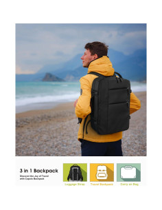 Mochila de Viaje Capolo 17" Impermeable Unisex 25L Negra 2
