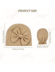 Conjunto de Sombreros Turbante y Manoplas para Bebés Cinaci 2