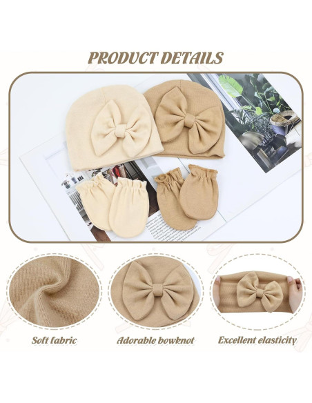 Conjunto de Sombreros Turbante y Manoplas para Bebés Cinaci Conjunto de Sombreros Turbante y Manoplas para Bebés Cinaci