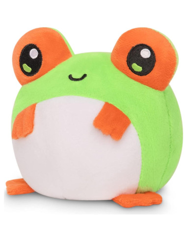 Peluche Reversible TeeTurtle Rana Feliz 10.2 cm Antiestrés