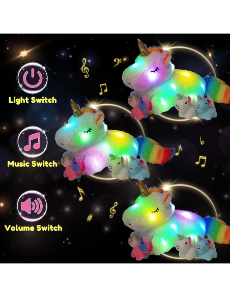 Juguete de Peluche Unicornio Musical LED Hopearl 48 cm Juguete de Peluche Unicornio Musical LED Hopearl 48 cm