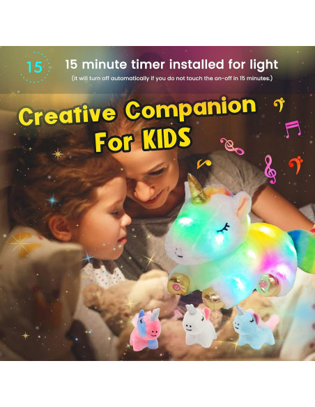 Juguete de Peluche Unicornio Musical LED Hopearl 48 cm Juguete de Peluche Unicornio Musical LED Hopearl 48 cm