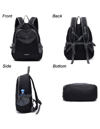 Mochila Plegable YZAOLL 20L Ligera Impermeable Negra
