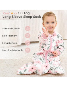 Saco de Sueño para Bebés Yoofoss 12-18 Meses 1.0 Tog Algodón 2