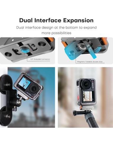 Soporte de Liberación Rápida Aluminio REYGEAK para DJI OSMO Action 5/4/3