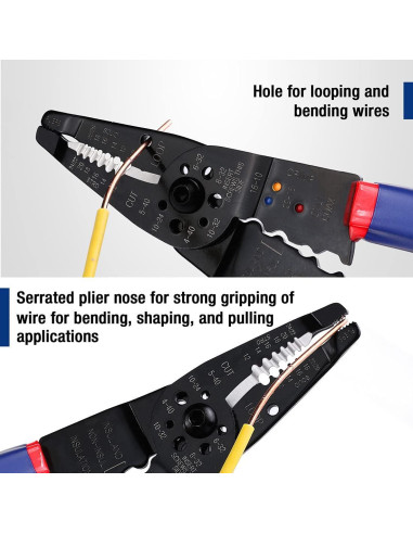 Juego de Pelacables WORKPRO 8" Autoajustables y Multi-Herramienta