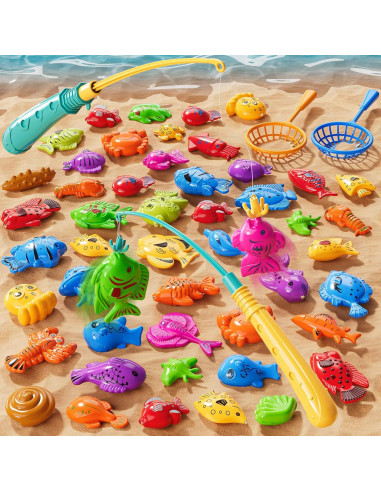 Juego de Pesca Magnética KIZONLY para Niños 3-8 Años