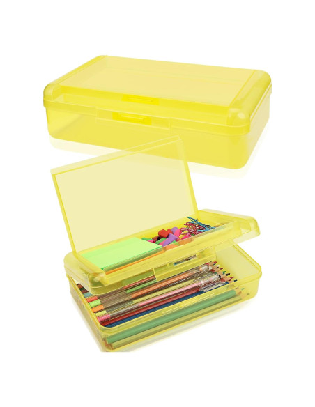 Estuche de Lápices SFLHHDM Amarillo Doble Capa 20.8x11.7cm Estuche de Lápices SFLHHDM Amarillo Doble Capa 20.8x11.7cm