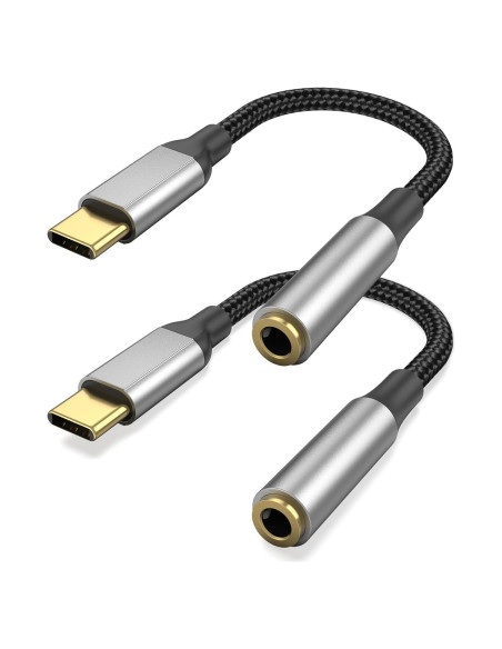 Adaptador USB C a 3.5mm Bkduice HiFi - 2 Paquete Adaptador USB C a 3.5mm Bkduice HiFi - 2 Paquete