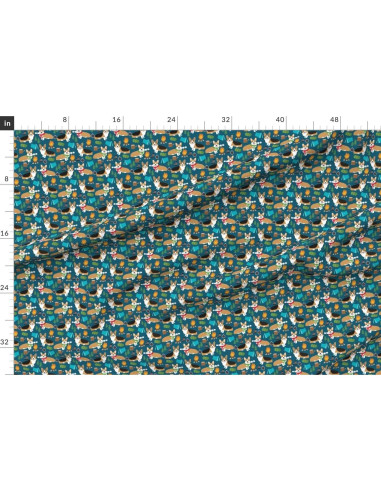 Tela Chiffon Spoonflower Corgi Camping 137 cm 100% Poliéster
