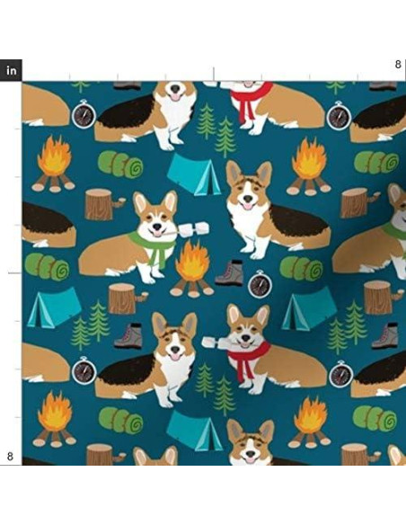 Tela Chiffon Spoonflower Corgi Camping 137 cm 100% Poliéster Tela Chiffon Spoonflower Corgi Camping 137 cm 100% Poliéster