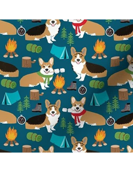 Tela Chiffon Spoonflower Corgi Camping 137 cm 100% Poliéster Tela Chiffon Spoonflower Corgi Camping 137 cm 100% Poliéster