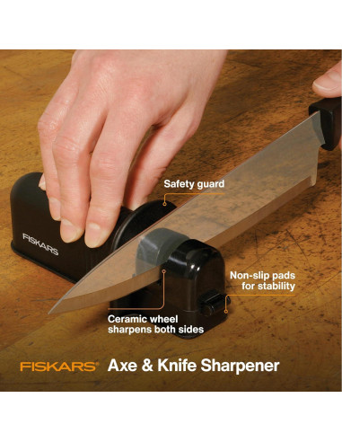 Afilador de Hachas y Cuchillos Fiskars - Cerámica - Negro