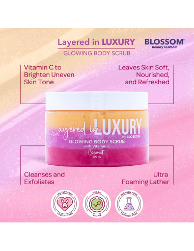 Exfoliante Corporal Espuma Blossom Coco 300ml - Lujo y Vitamina C