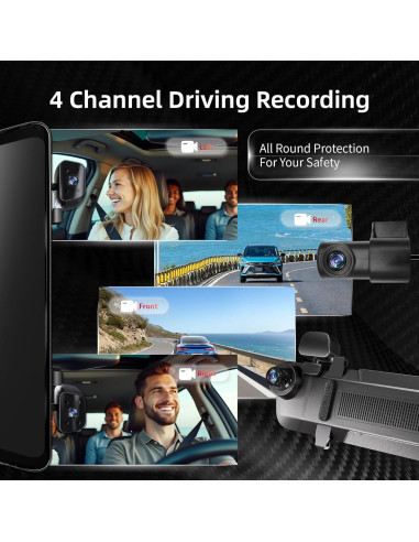 Cámara de Espejo Retrovisor Gloryes A980 360 Wi-Fi 12"