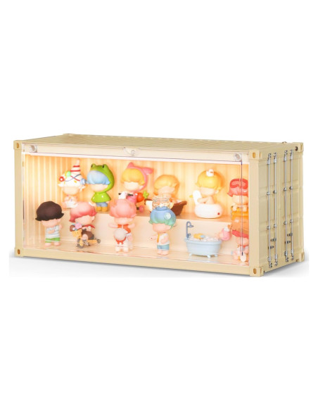 Vitrina Acrílica Apilable MOCBURIKU con Luces LED Beige Vitrina Acrílica Apilable MOCBURIKU con Luces LED Beige