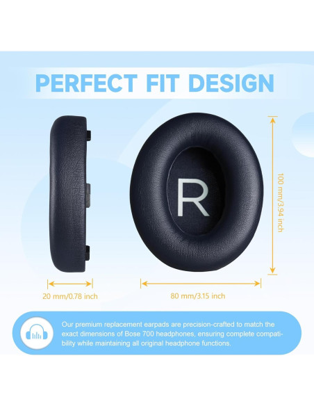 Almohadillas de Repuesto Bose 700 - Cuero Suave y Espuma Almohadillas de Repuesto Bose 700 - Cuero Suave y Espuma