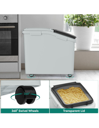 Contenedor de Almacenamiento YITAHOME 43.1L Hermético con Ruedas