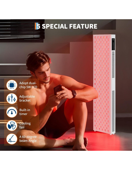 Dispositivo Terapia Luz Roja TROPOW RT1000, 200 LEDs, 4 Longitudes de Onda