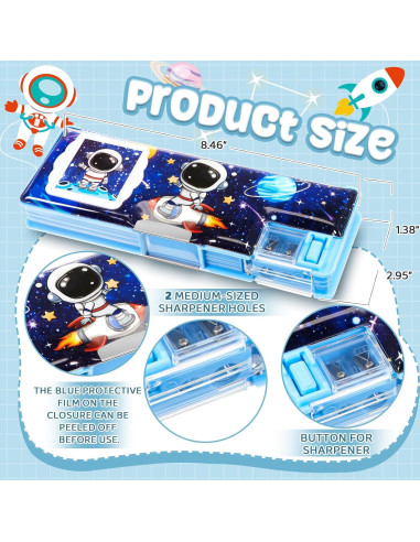 Estuche de Lápices Multifuncional Henoyso Astronauta con Calculadora