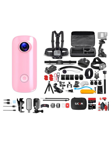 Cámara de Acción SJCAM C100 Plus Rosa 4K EIS + Accesorios
