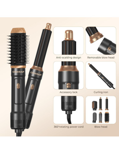 Cepillo Secador de Pelo 6 en 1 OKWRAP Iónico 100-120V
