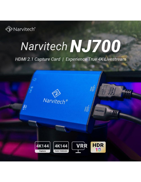 Tarjeta de Captura HDMI NARVITECH NJ700 4K144 Passthrough HDR Tarjeta de Captura HDMI NARVITECH NJ700 4K144 Passthrough HDR